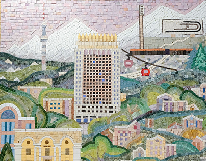 "Hometown" iilustration and mosaic work