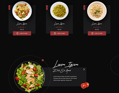 Landing page for restaurant
