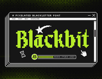 Blackbit Pixelated Blackletter Font