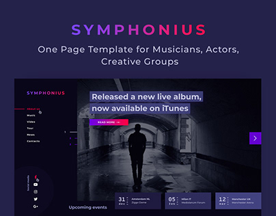 Symphonius — One Page Template