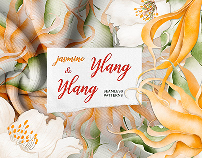 Ylang-ylang & jasmine watercolor patterns