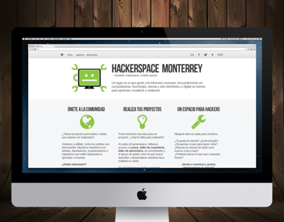 Hackerspace Monterrey website redesign proposal