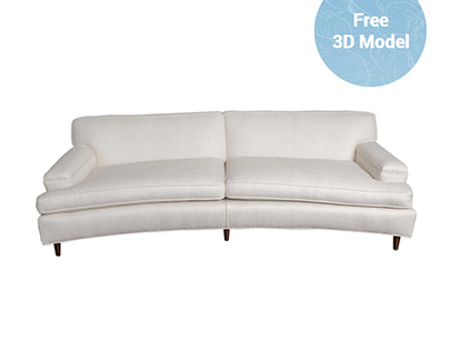 White Curved Sofa FREE 3D Model