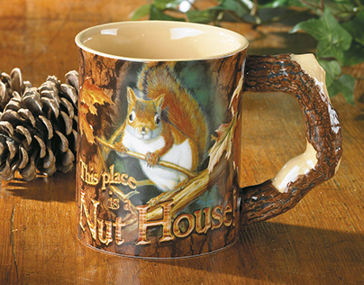 This Place is a Nut House Sculpted Mug