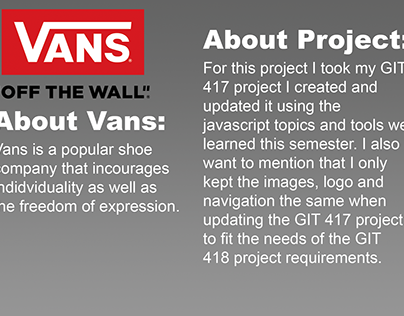 GIT 418 Final Project Vans updated