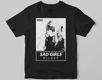 Sad Girl Japanese Anime T-shirt