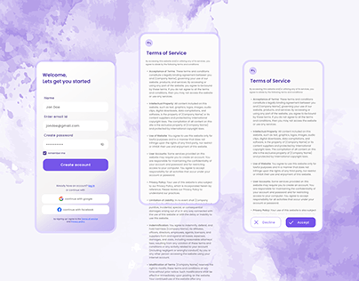 Terms and Conditions | Sign up UI Design