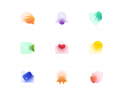 Frosted Glass Icons Set V1