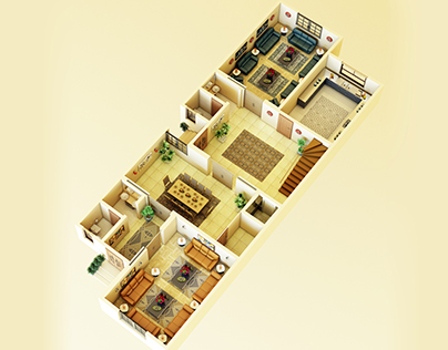 3D Floor Plans - Villa - KSA