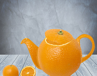 Orange tea pot