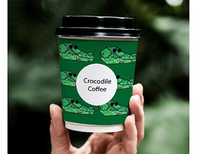 A very interesting pattern for a cup with crocodiles