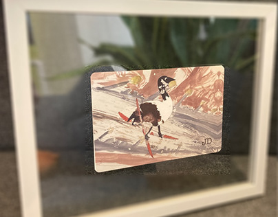 Canada goose on Skis framed print