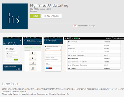 Android app development: High Street Underwriting 