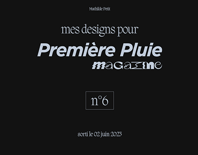 Première Pluie magazine n°6 - mes designs