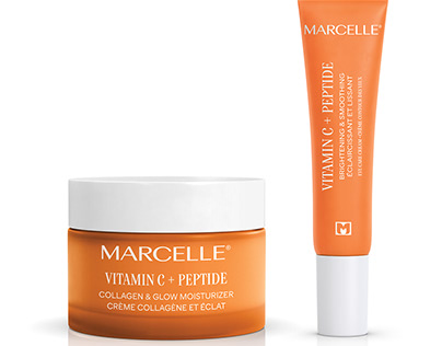 Marcelle | Vitamin C + Peptide packaging