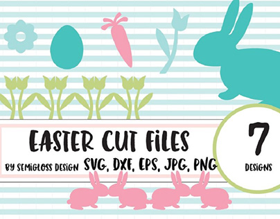 Easter Bunny SVG and Cut File Set
