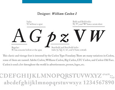 Typography practice work (Caslon and Helvetica)