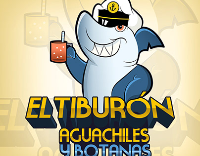 Logotipo Cartoon "El Tiburón aguachiles y botanas"