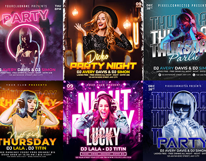 Club and Party Flyer, Party Social Media Design