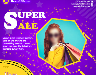Super Sale banner design for social media