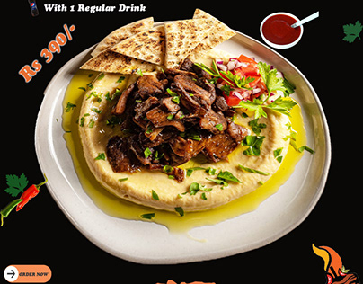poster made on photoshop (beginner) shawarma plate