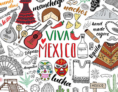 Mexico Sketched Doodles