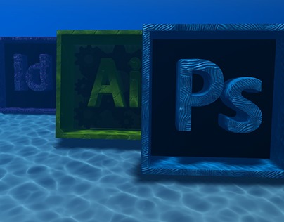 Adobe 3D Logo Under Water Concept