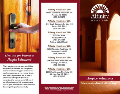 Affinity Hospice Volunteer Brochure