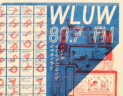 2018 WLUW Spring Schedule - Riso Prints
