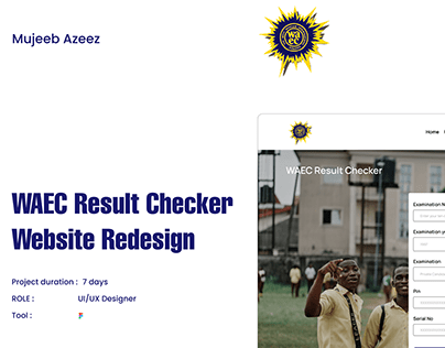 WAEC Result checker website redesign