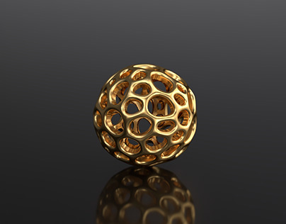 Voronoi Pendant Sphere Gold