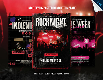 Indie Flyer / Poster (PSD Template BUNDLE)