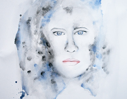 Watercolor Painting "Ice Woman"