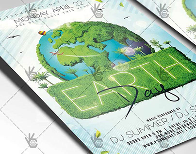 Earth Day Event Flyer - PSD Template