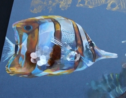 Work in matterial Painted Fish