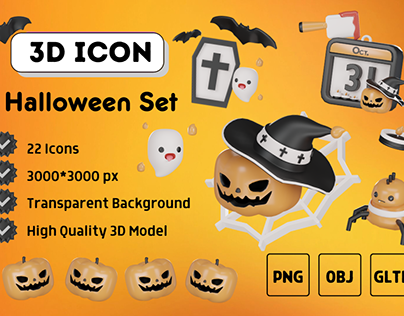Halloween 3D ICON Set