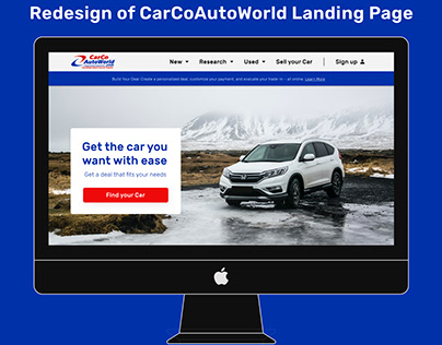 Redesign of CarCoAutoWorld Landing Page