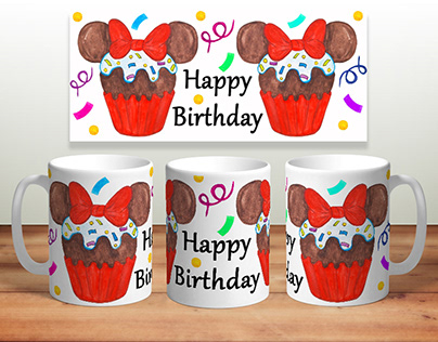 Happy birthday mug template