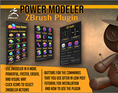 Power Modeler plugin for ZBrush's ZModeler