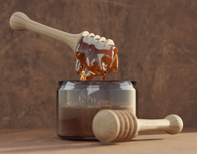 Realistic-3D Honey Jar
