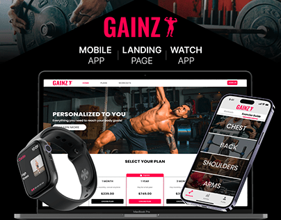 GAINZ | Concept Fitness Mobile App - Landing - watchOS
