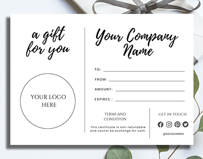 Editable Canva Gift Card for Customers