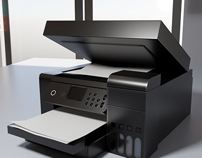 Lowpoly printer 3D model