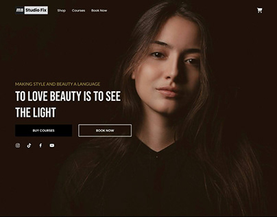 Landing page for Makeup Studio Website