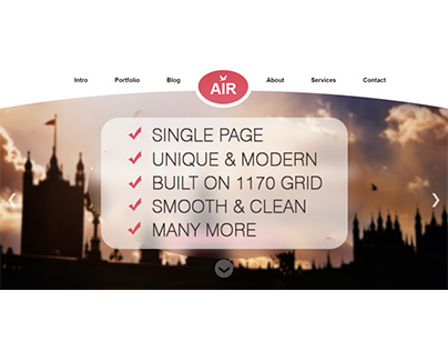 AIR - Single Page Creative PSD Theme