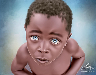 “Lil Boy Blue” Digital Oil Painting by Wayne Flint