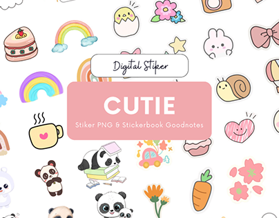 Digital sticker cutie for goodnotes