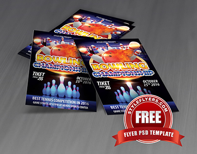 Bowling championship PSD Flyer Template