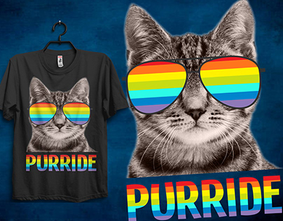 LGBT Purride Funny Cat t-shirt design