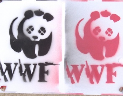 panda wwf stencil